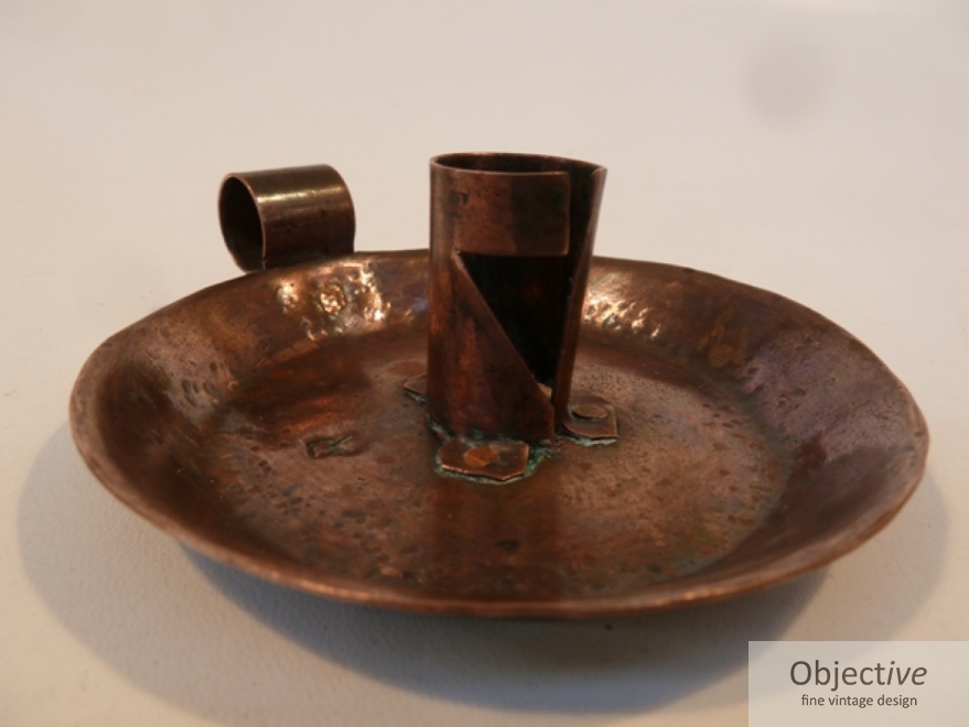 Arts & Crafts Candle Holder Objective Fine Vintage Design