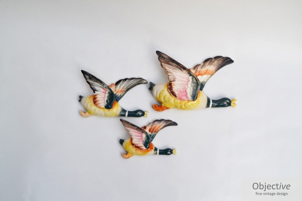 Three Ceramic Wall Ducks. Objective Fine Vintage Design