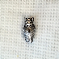 Art-Deco-Cicada-Brooch, Silver-Cicada-Brooch,