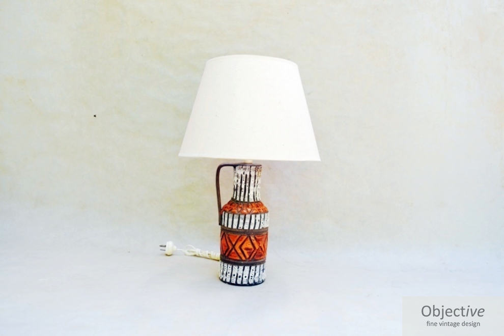 west german pottery lamp